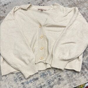 Women's Cream Cardigan Sweater